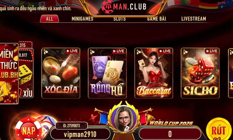 Đa Dạng Trò Chơi Tại Sảnh Live Casino Livestream Tại ManClub Với Dealer Đẳng Cấp Sang Trọng