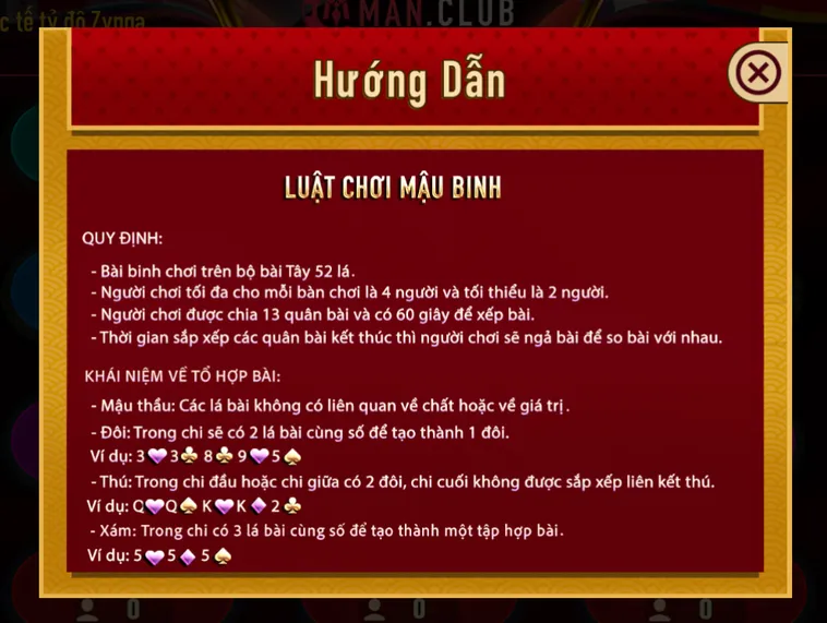 Trải Nghiệm Mậu Binh Tại ManClub Với Tỷ Lệ Thắng Cược Cực Khủng