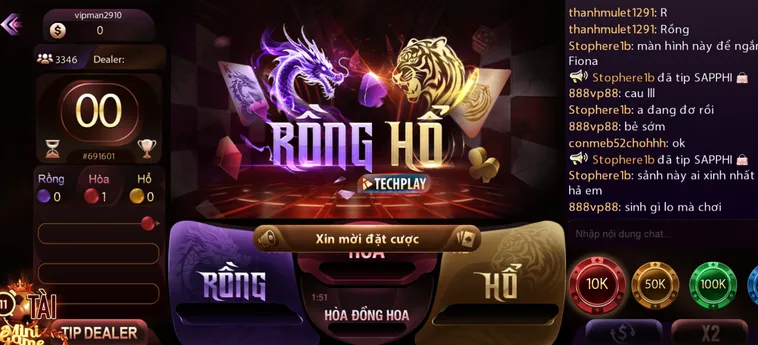 Chinh Phục Siêu Phẩm Rồng Hổ Livestream Tại ManClub Với Phần Thưởng Lớn Hàng Ngày